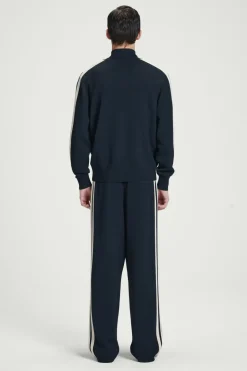 Outlet COS CONTRAST-STRIPE KNITTED JOGGERS NAVY / IVORY