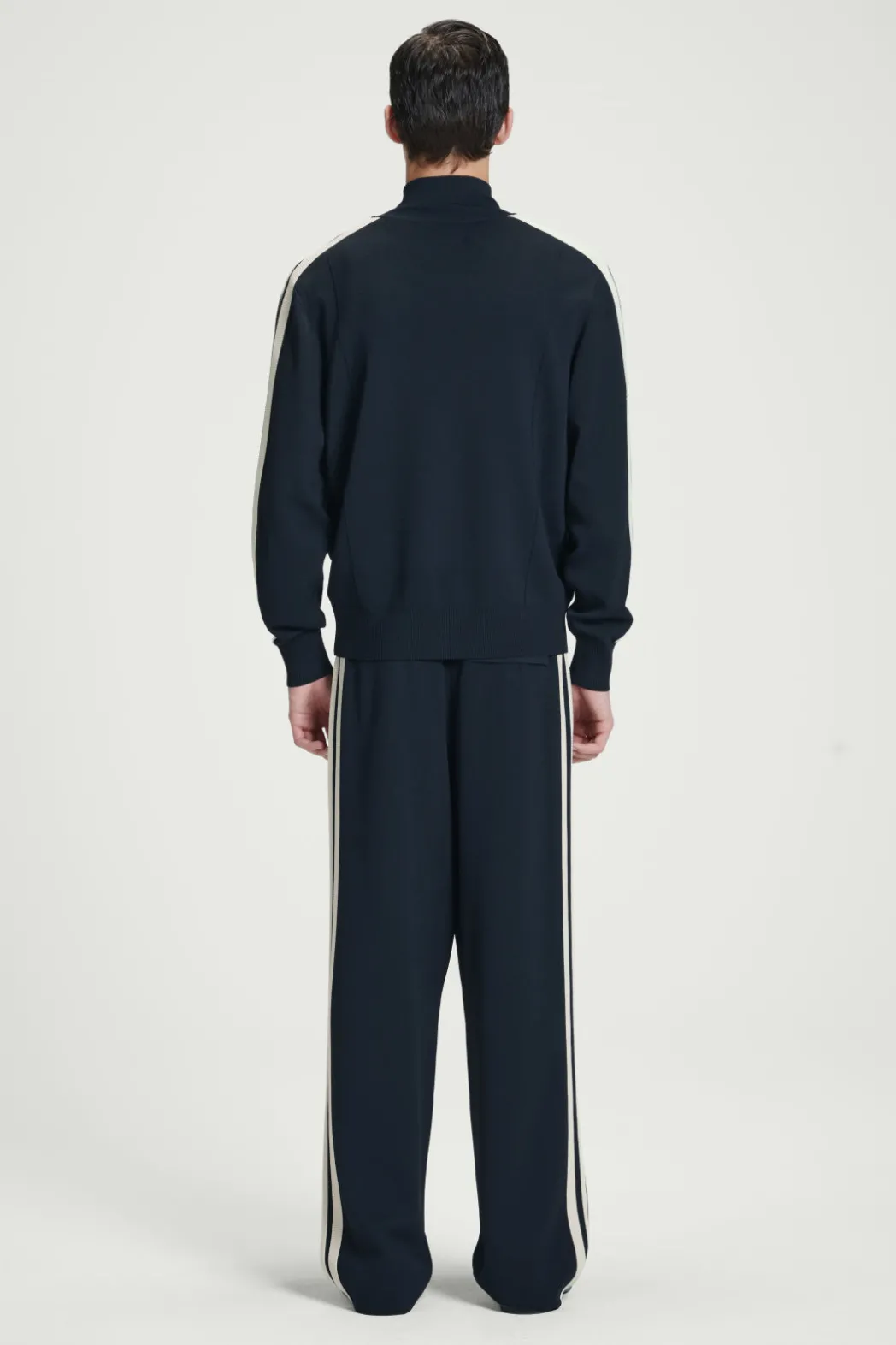 Outlet COS CONTRAST-STRIPE KNITTED JOGGERS NAVY / IVORY