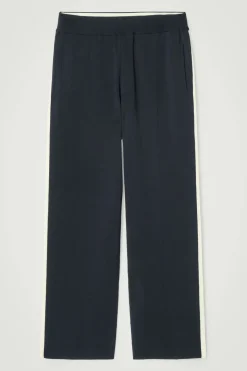 Outlet COS CONTRAST-STRIPE KNITTED JOGGERS NAVY / IVORY