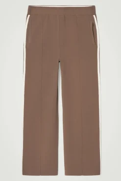 Outlet COS CONTRAST-STRIPE KNITTED JOGGERS BROWN / IVORY