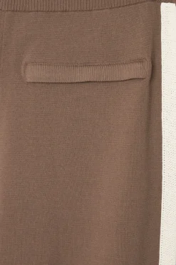 Outlet COS CONTRAST-STRIPE KNITTED JOGGERS BROWN / IVORY