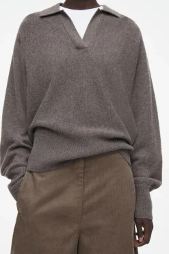 Online COS CORDUROY BARREL-LEG TROUSERS BROWN