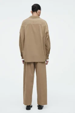 Outlet COS CORDUROY HALF-PLACKET SHIRT BEIGE