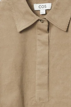 Outlet COS CORDUROY HALF-PLACKET SHIRT BEIGE