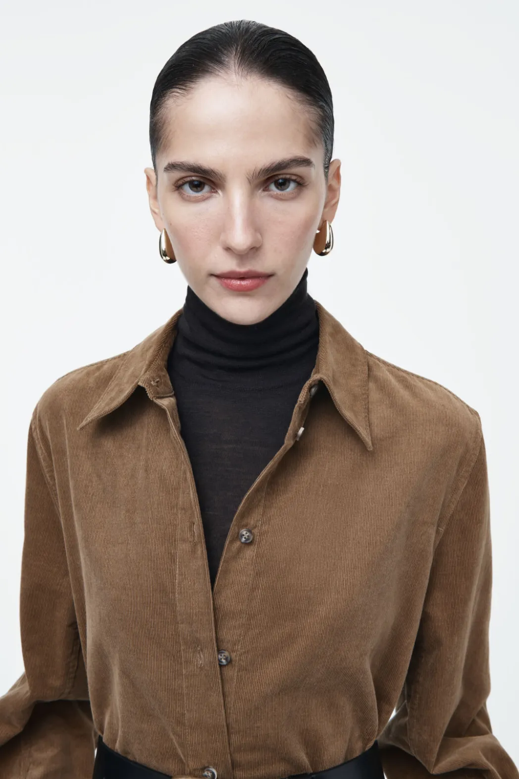 Clearance COS CORDUROY MIDI SHIRT DRESS AUBURN
