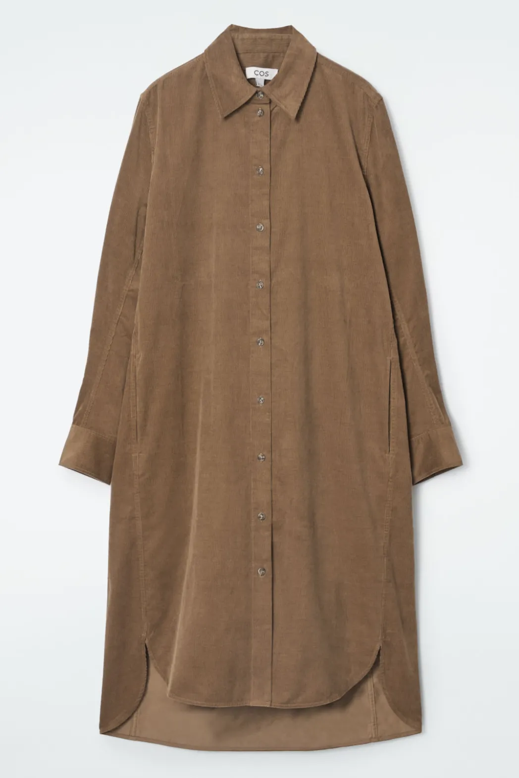Clearance COS CORDUROY MIDI SHIRT DRESS AUBURN