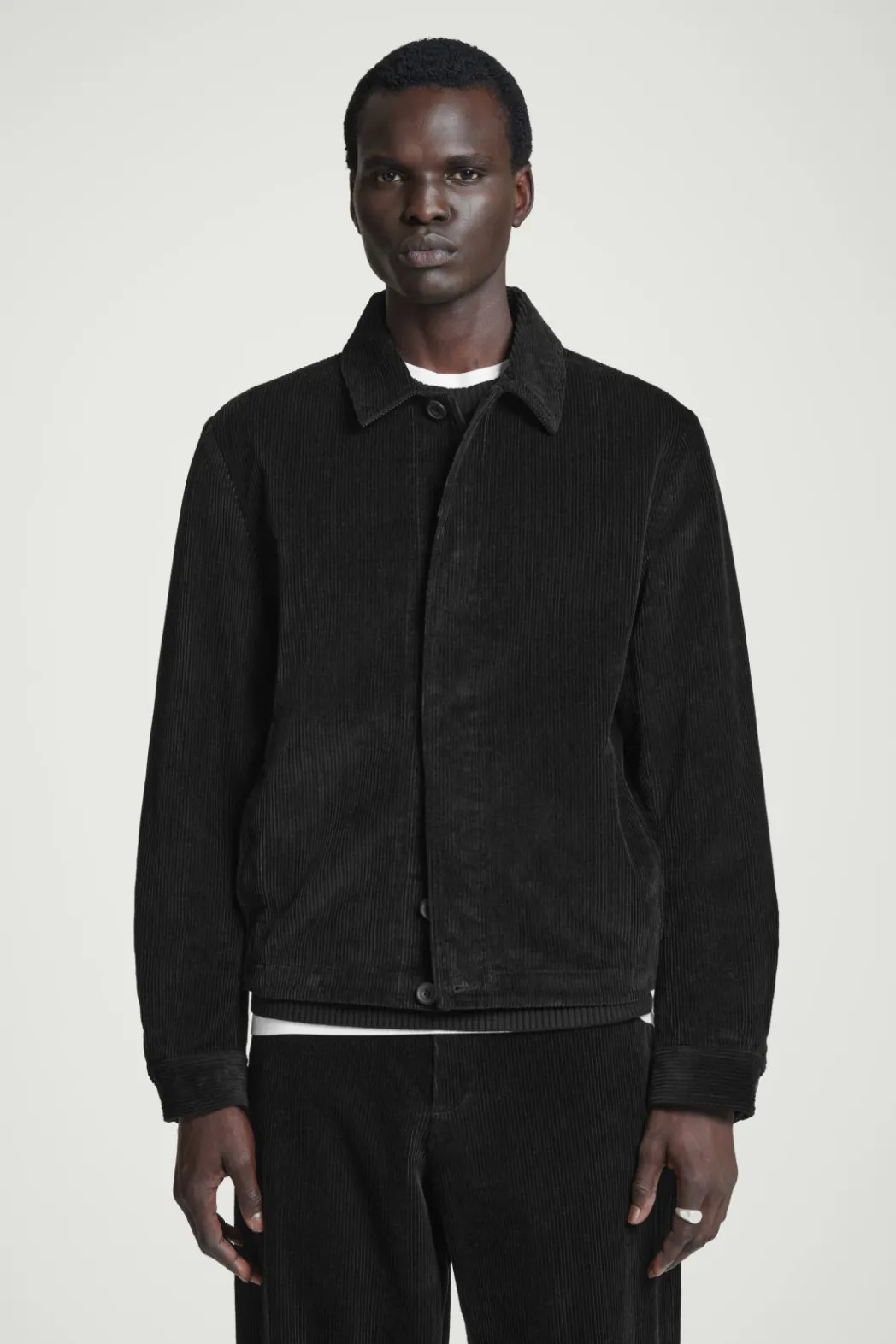 Sale COS CORDUROY OVERSHIRT BLACK
