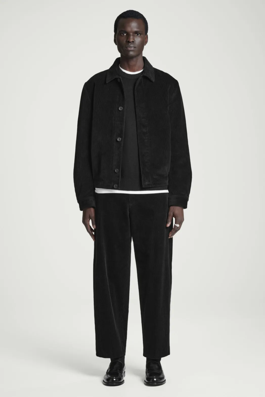 Sale COS CORDUROY OVERSHIRT BLACK