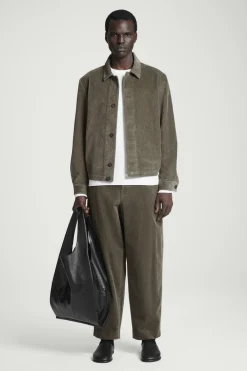 Outlet COS CORDUROY OVERSHIRT DARK KHAKI