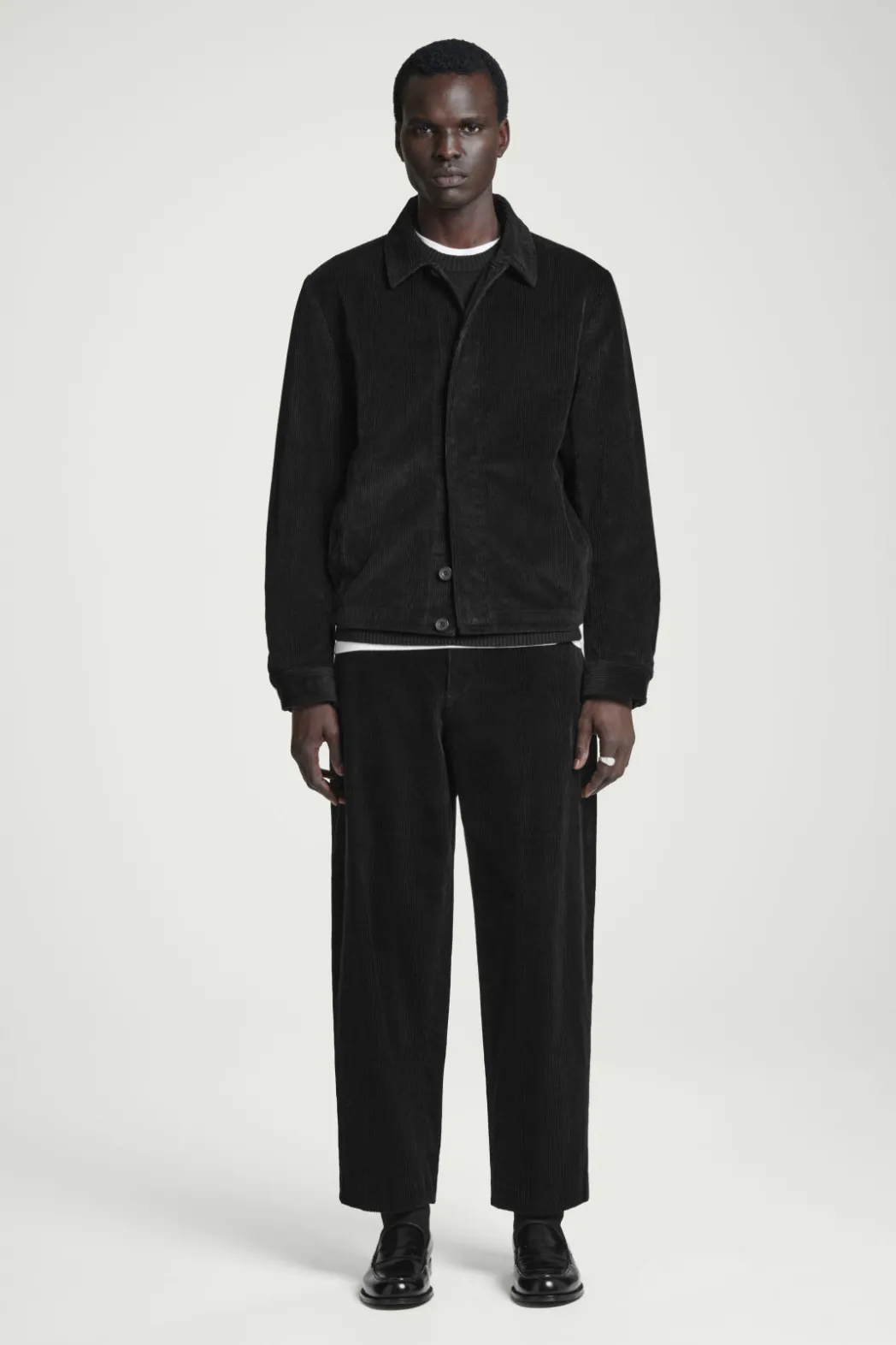 Best COS CORDUROY WIDE-LEG PANTS BLACK