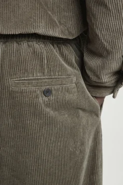 New COS CORDUROY WIDE-LEG PANTS DARK KHAKI