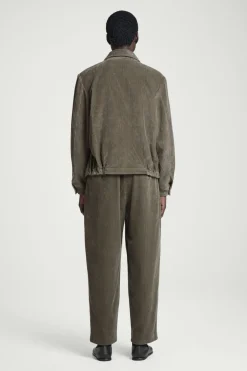 New COS CORDUROY WIDE-LEG PANTS DARK KHAKI