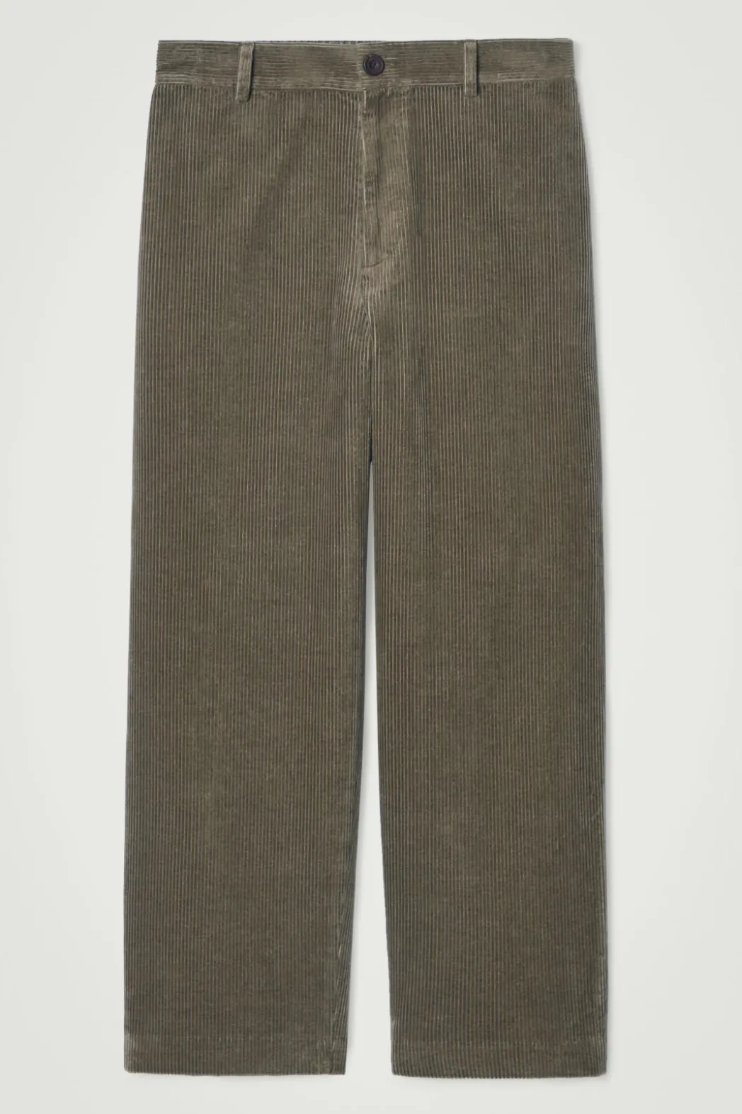 New COS CORDUROY WIDE-LEG PANTS DARK KHAKI