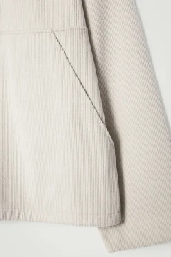Outlet COS CORDUROY-JERSEY HALF-ZIP SWEATSHIRT LIGHT MOLE