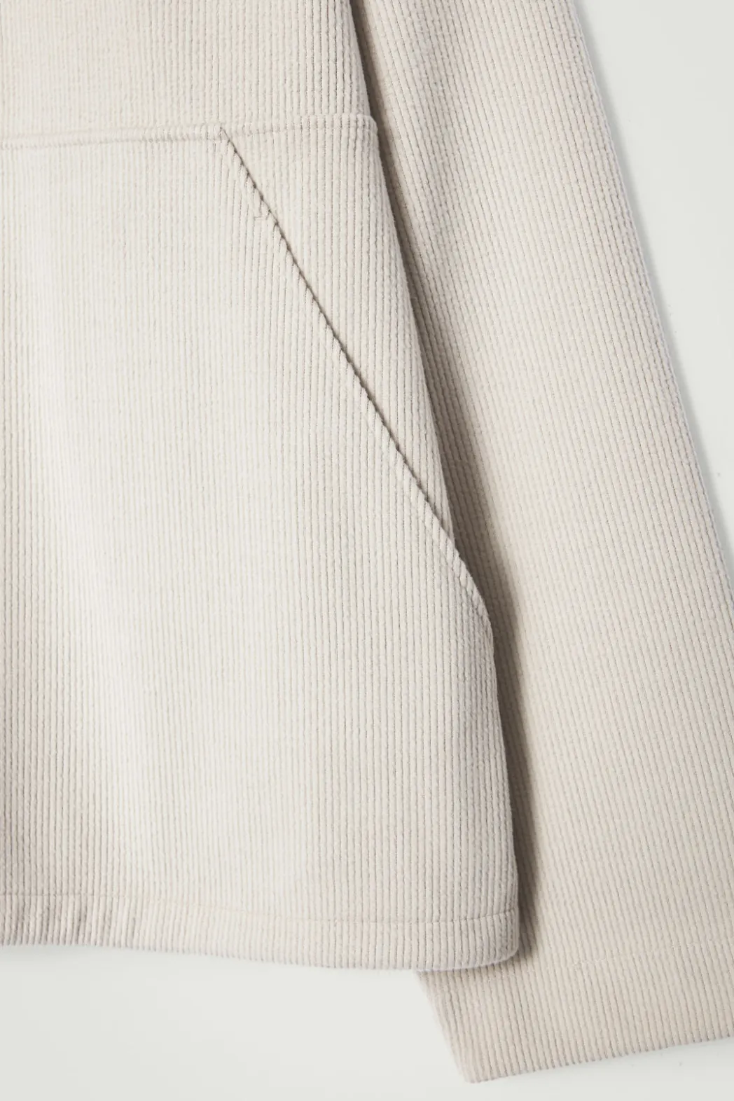 Outlet COS CORDUROY-JERSEY HALF-ZIP SWEATSHIRT LIGHT MOLE