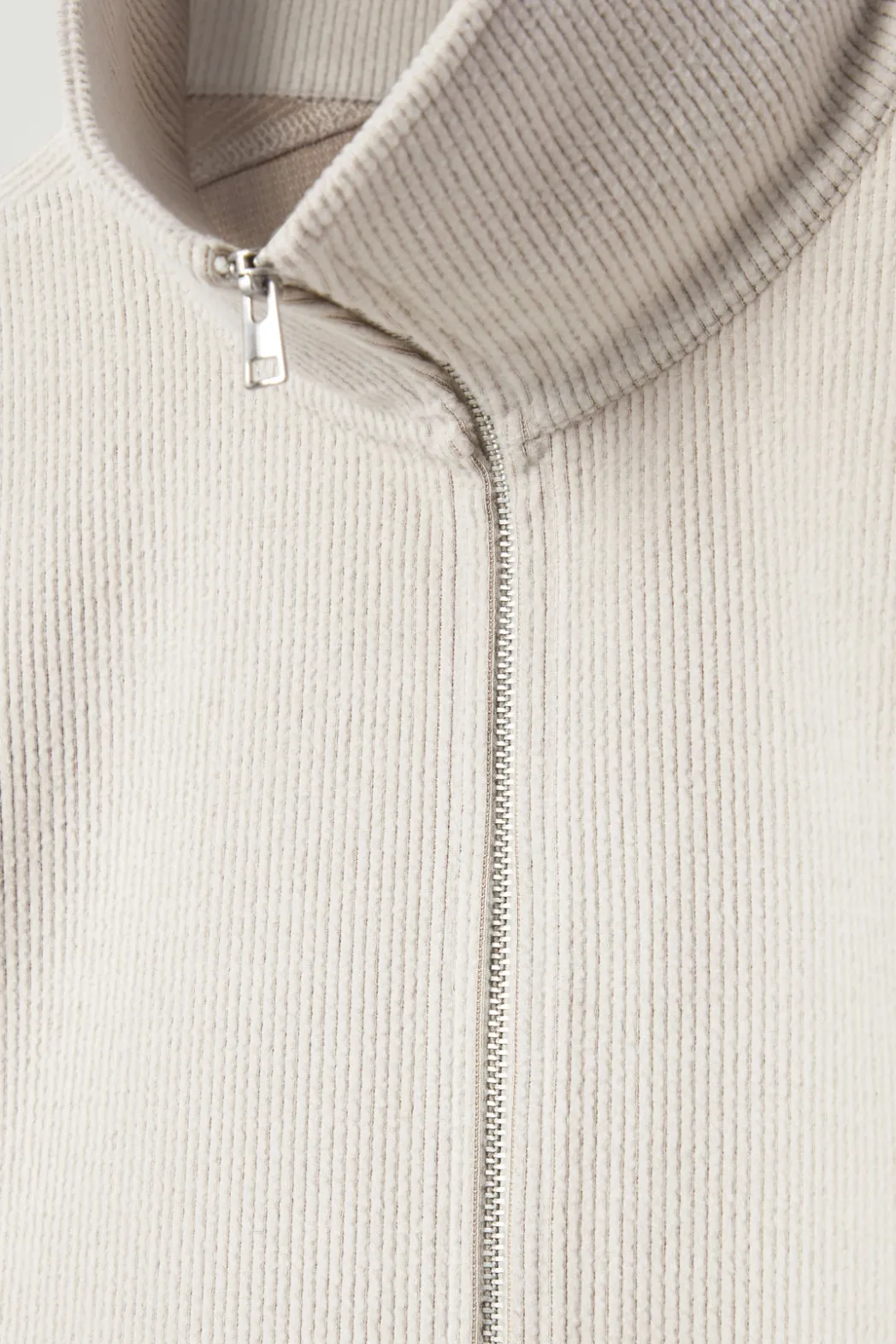 Outlet COS CORDUROY-JERSEY HALF-ZIP SWEATSHIRT LIGHT MOLE