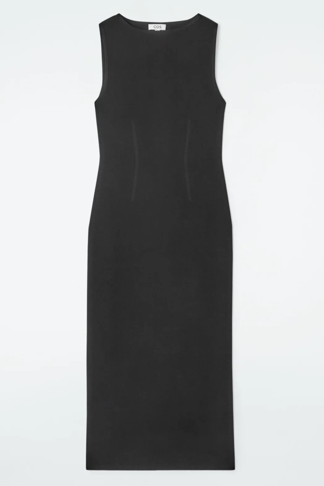 Clearance COS CORSET-DETAIL MAXI DRESS BLACK
