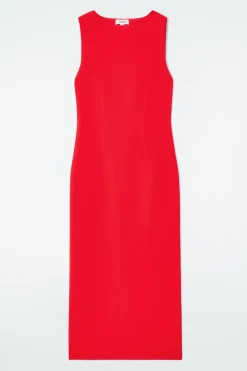 COS CORSET-DETAIL MAXI DRESS RED