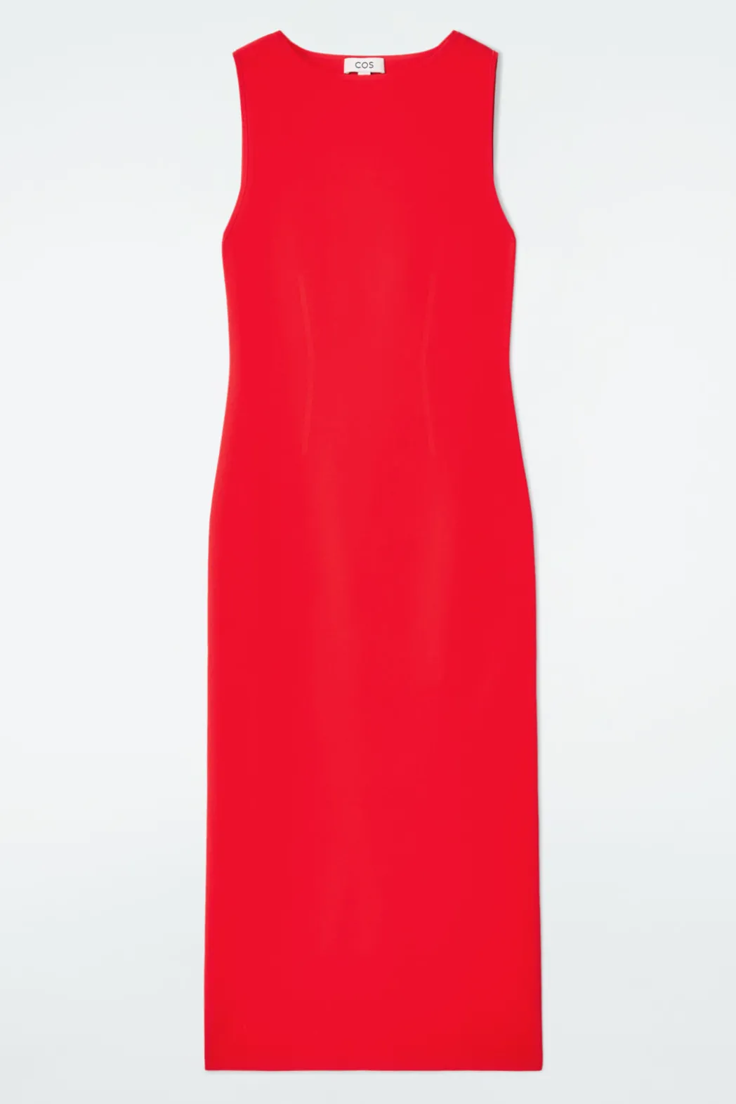 COS CORSET-DETAIL MAXI DRESS RED