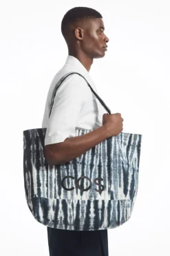 Outlet COS UTILITY TOTE - CANVAS BLUE / WHITE