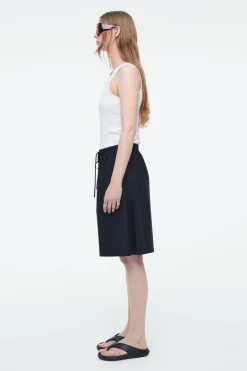 Outlet COS COTTON DRAWSTRING SHORTS NAVY