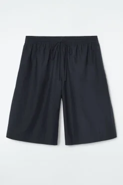 Outlet COS COTTON DRAWSTRING SHORTS NAVY