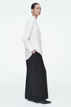 Clearance COS COTTON TUXEDO SHIRT WHITE