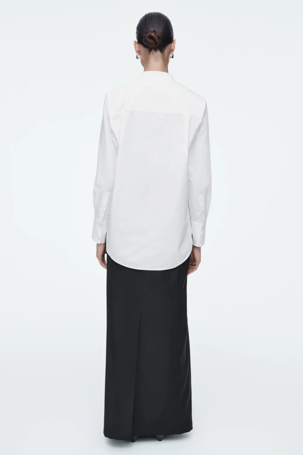Clearance COS COTTON TUXEDO SHIRT WHITE