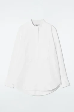 Clearance COS COTTON TUXEDO SHIRT WHITE