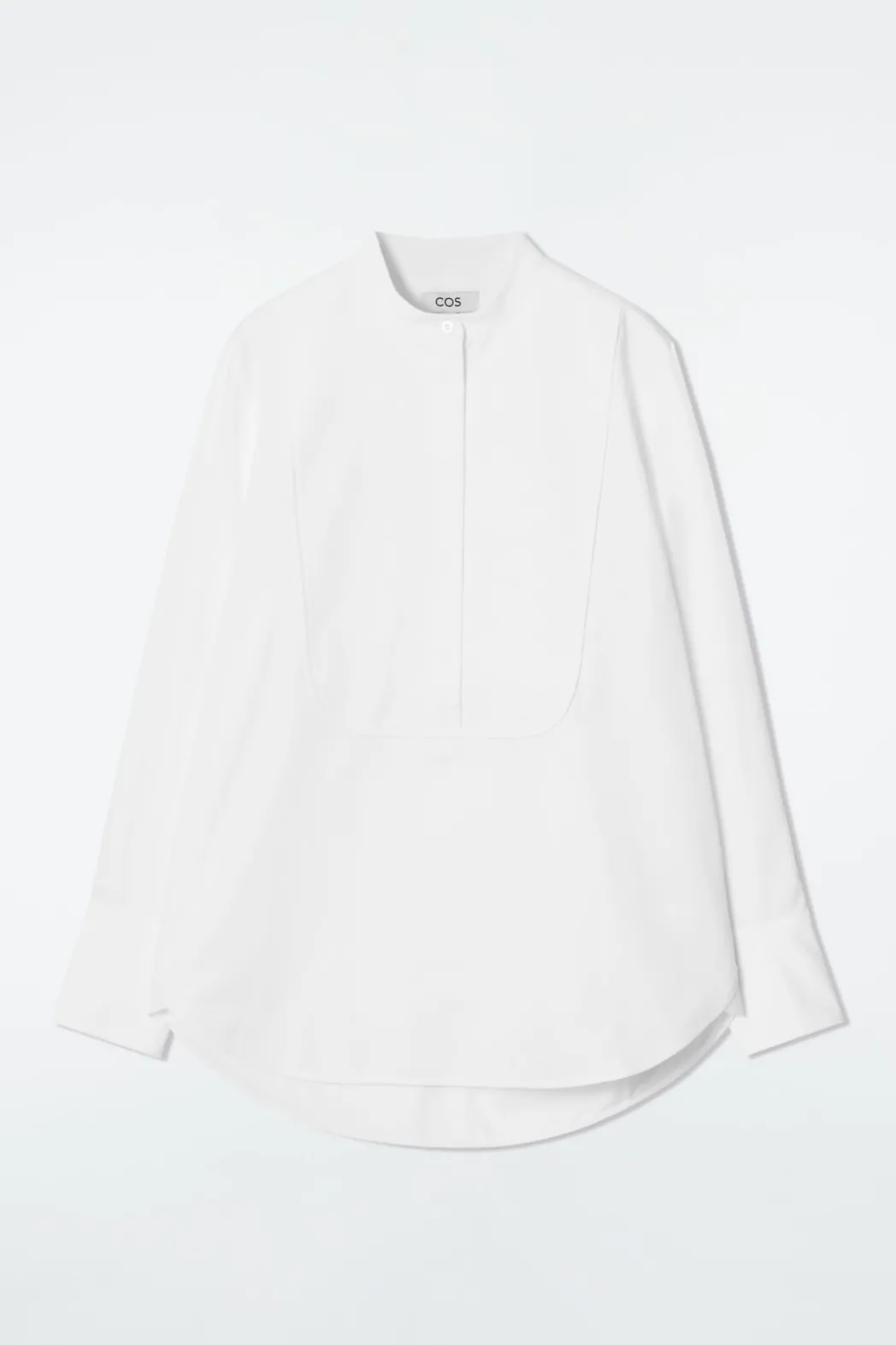 Clearance COS COTTON TUXEDO SHIRT WHITE