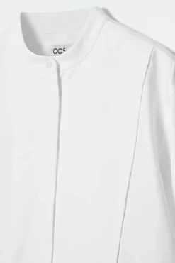 Clearance COS COTTON TUXEDO SHIRT WHITE