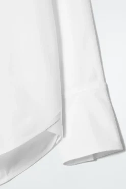 Clearance COS COTTON TUXEDO SHIRT WHITE