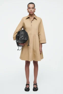 Online COS COTTON UTILITY SHIRT DRESS BEIGE