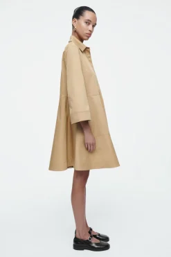 Online COS COTTON UTILITY SHIRT DRESS BEIGE