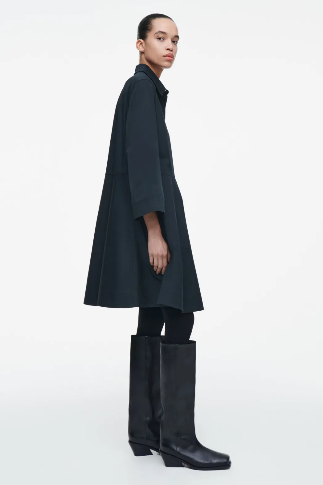Best COS COTTON UTILITY SHIRT DRESS NAVY
