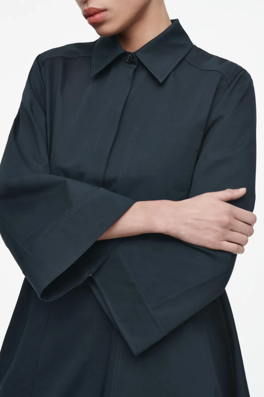 Best COS COTTON UTILITY SHIRT DRESS NAVY