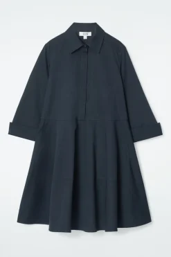 Best COS COTTON UTILITY SHIRT DRESS NAVY