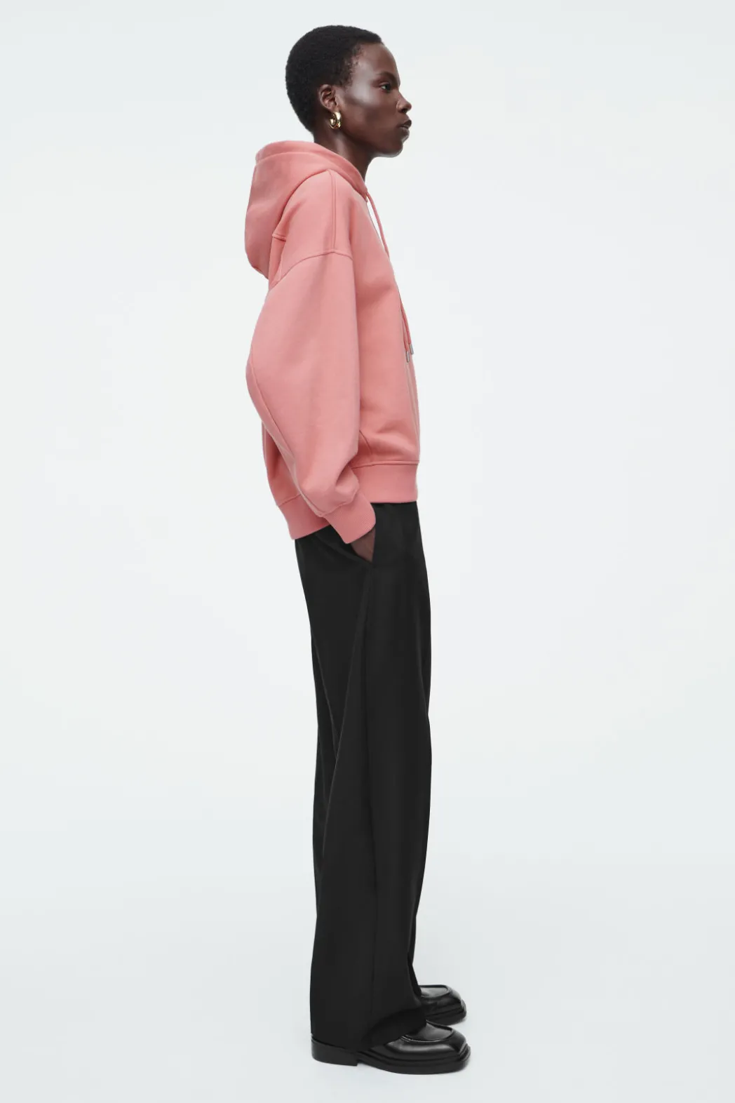 Best COS COTTON-JERSEY HOODIE DUSTY PINK