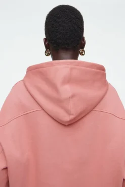 Best COS COTTON-JERSEY HOODIE DUSTY PINK