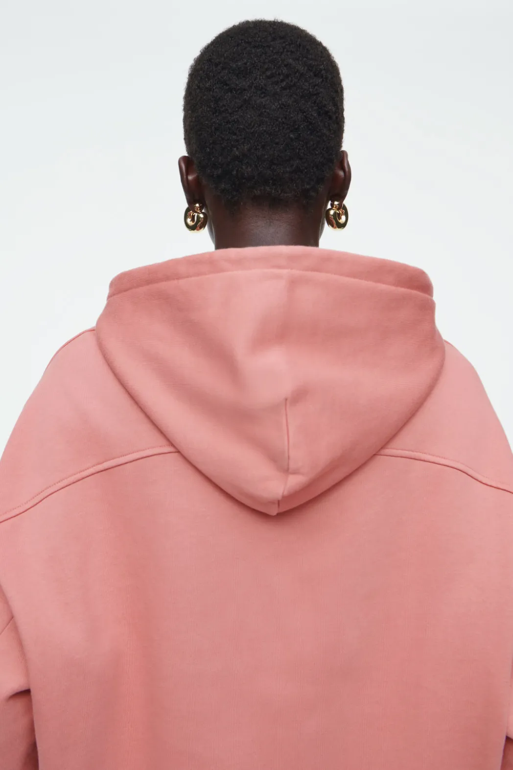 Best COS COTTON-JERSEY HOODIE DUSTY PINK