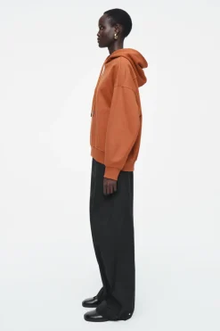 Best COS COTTON-JERSEY HOODIE RUST