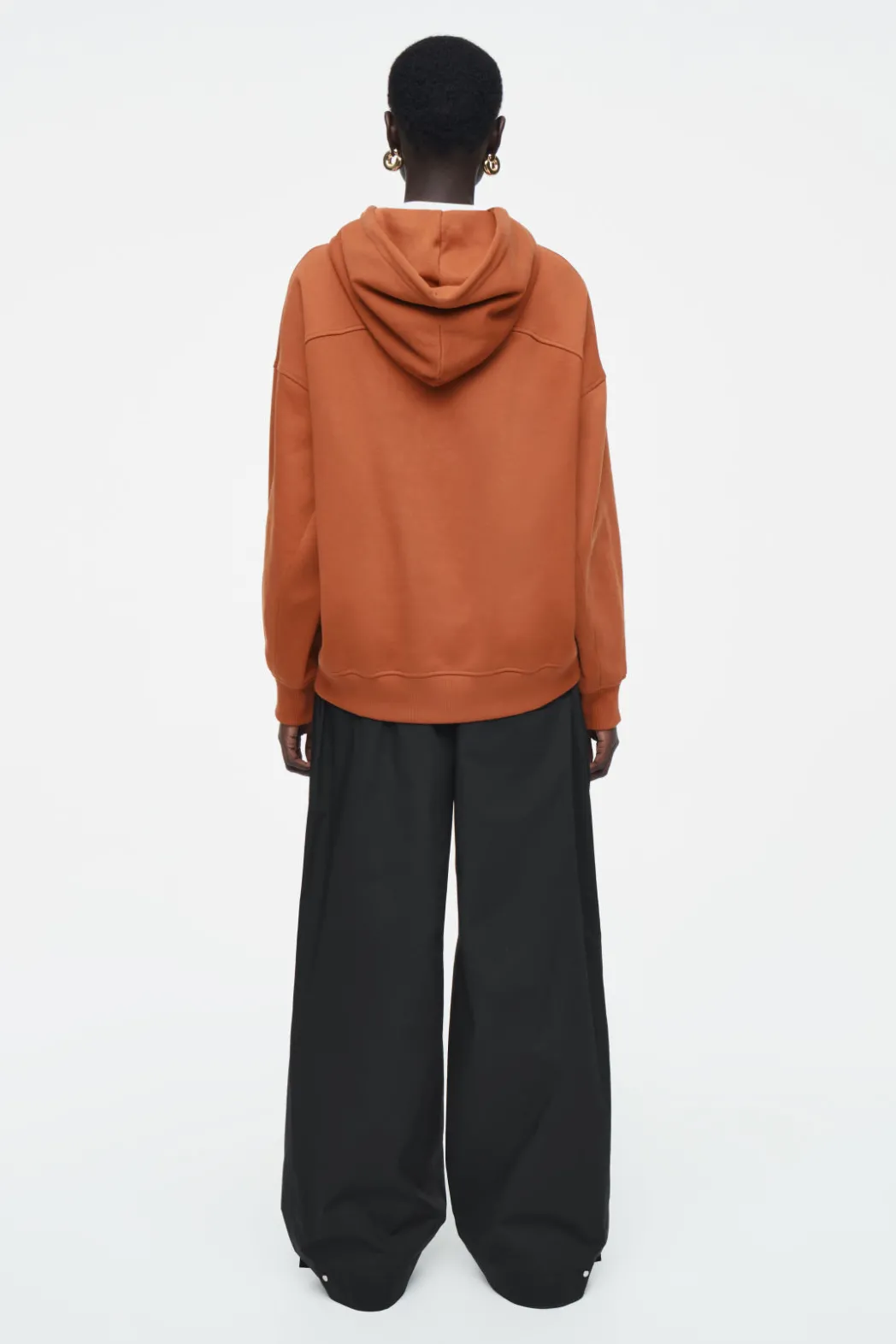 Best COS COTTON-JERSEY HOODIE RUST