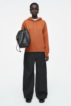 Best COS COTTON-JERSEY HOODIE RUST