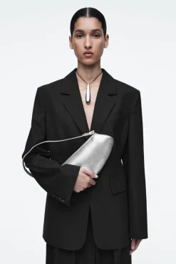 Outlet COS COVE CLUTCH - LEATHER SILVER