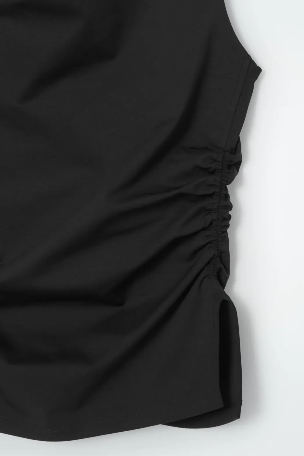 Clearance COS COWL-NECK GATHERED SLEEVELESS TOP BLACK