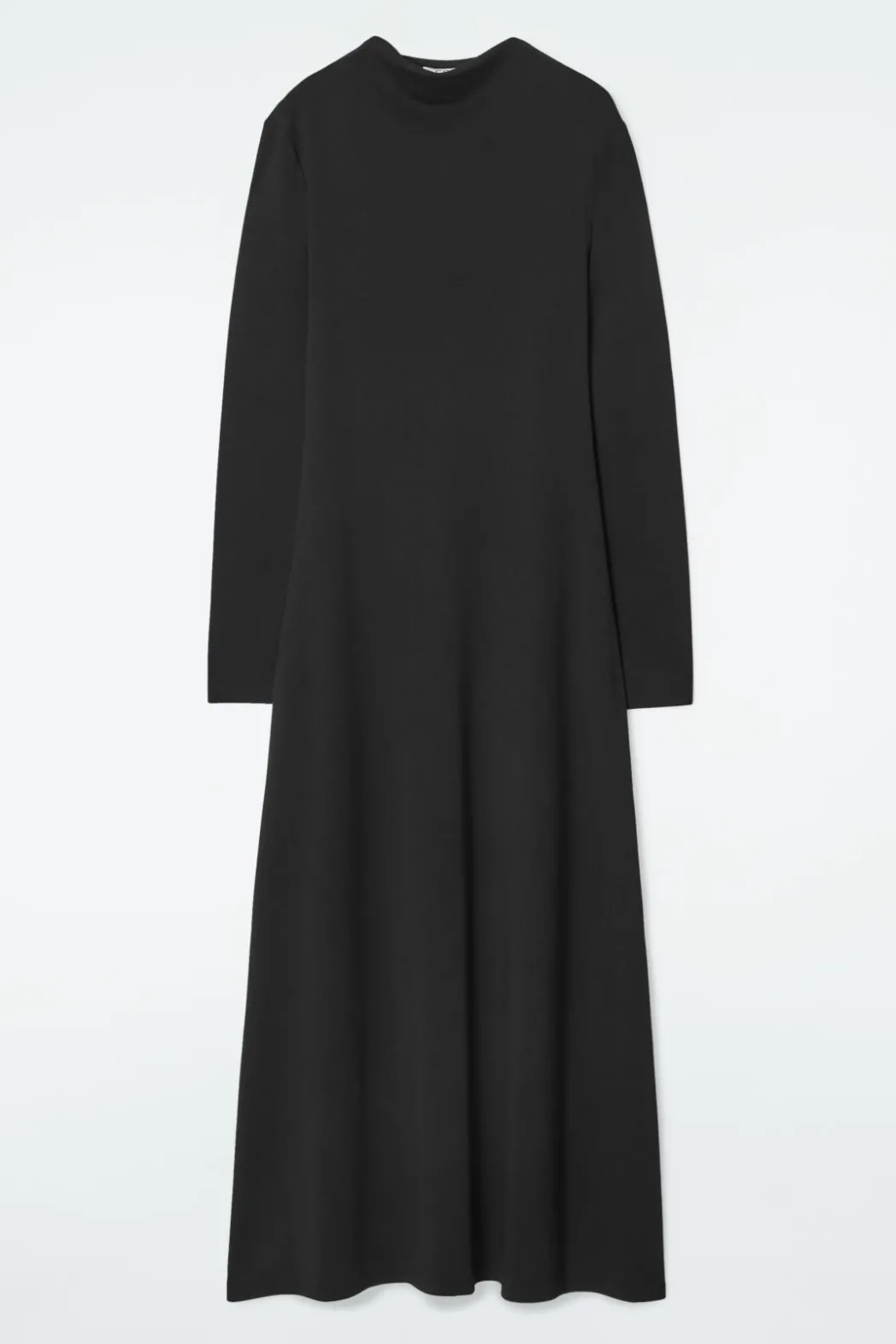 Sale COS COWL-NECK LONG-SLEEVED MAXI DRESS BLACK