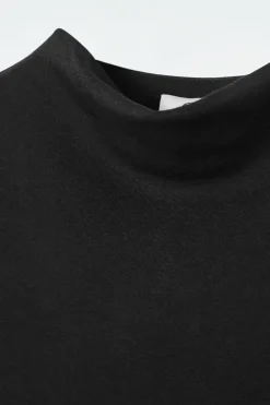 Sale COS COWL-NECK LONG-SLEEVED MAXI DRESS BLACK