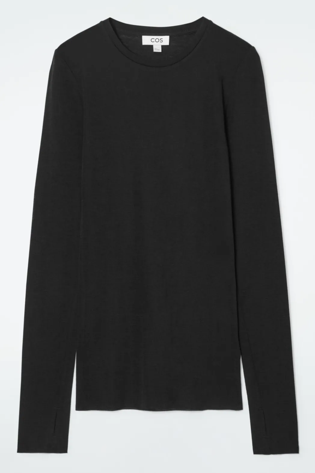 Outlet COS CREW-NECK MERINO WOOL TOP BLACK
