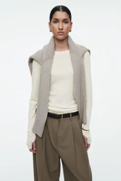 COS CREW-NECK MERINO WOOL TOP OFF-WHITE