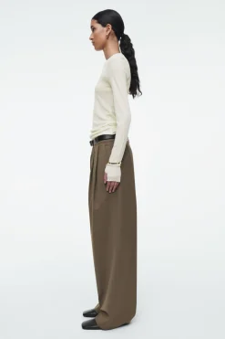 COS CREW-NECK MERINO WOOL TOP OFF-WHITE